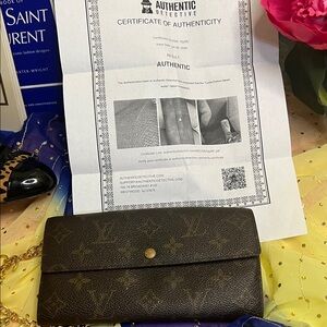 Louis Vuitton Dark Brown Wallet/Crossbody Bag